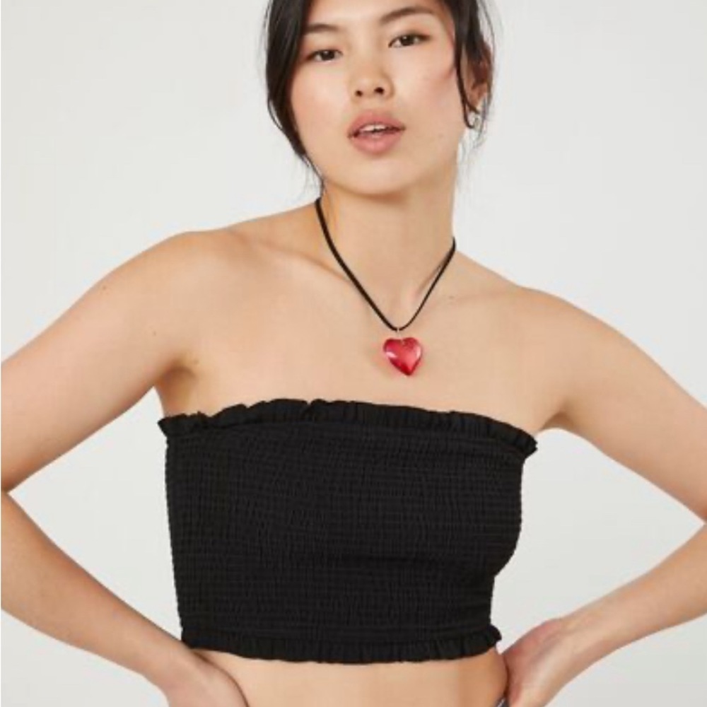 Smocked Tube Crop Top
